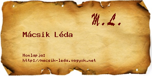 Mácsik Léda névjegykártya